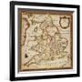 Sampler Depicting a Map of England and Wales, Chain, Double Back and Satin Stitch, by Ann Seaton…-null-Framed Giclee Print