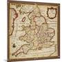 Sampler Depicting a Map of England and Wales, Chain, Double Back and Satin Stitch, by Ann Seaton…-null-Mounted Giclee Print