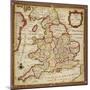 Sampler Depicting a Map of England and Wales, Chain, Double Back and Satin Stitch, by Ann Seaton…-null-Mounted Giclee Print