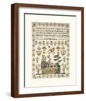 Sampler with Child and Dog-Ellen Harrison-Framed Premium Giclee Print