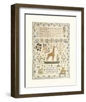 Sampler with Giraffe-Elizabeth Mastern-Framed Premium Giclee Print