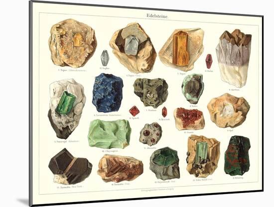 Samples of Gemstones-null-Mounted Art Print