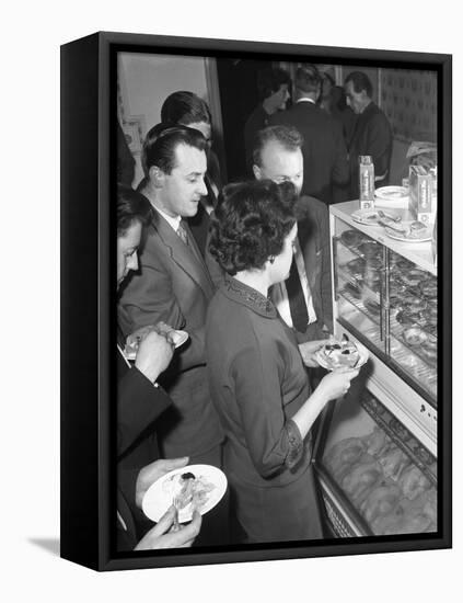 Sampling Chicken Patties, Wilsic, Near Doncaster, South Yorkshire, 1961-Michael Walters-Framed Stretched Canvas