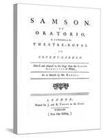 Samson - an Oratorio-null-Stretched Canvas