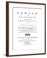 Samson - an Oratorio-null-Framed Giclee Print