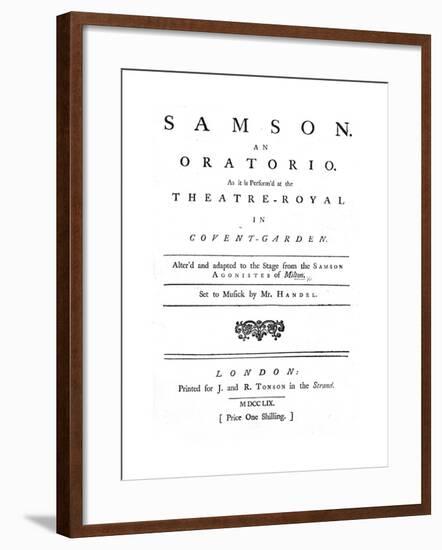 Samson - an Oratorio-null-Framed Giclee Print