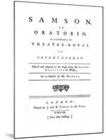 Samson - an Oratorio-null-Mounted Giclee Print