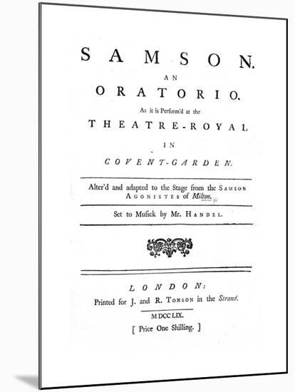 Samson - an Oratorio-null-Mounted Giclee Print