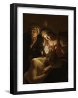 Samson and Delilah, C.1621 (Oil on Canvas)-Gerrit van Honthorst-Framed Giclee Print