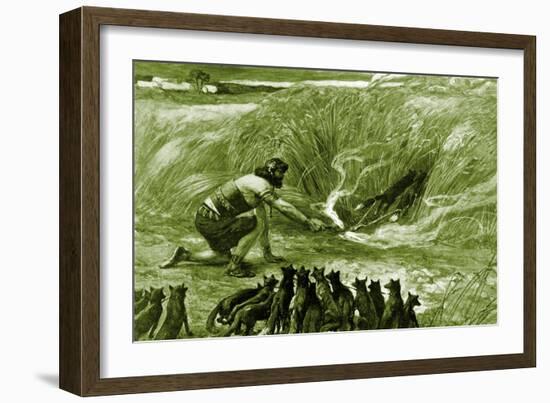 Samson and the foxes by J James Tissot - Bible-James Jacques Joseph Tissot-Framed Giclee Print