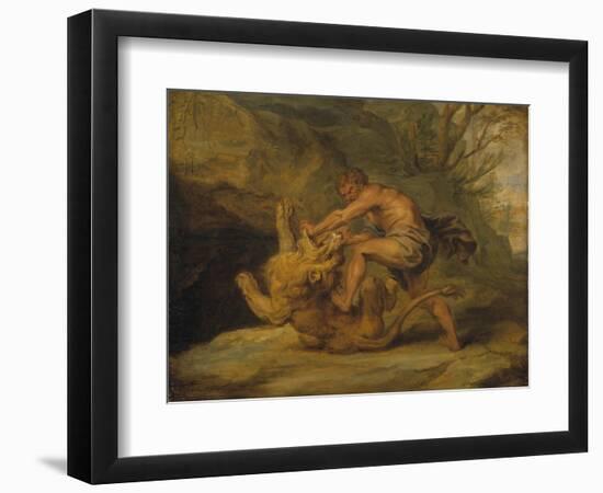 Samson and the Lion, c.1640-Peter Paul Rubens-Framed Giclee Print