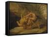 Samson and the Lion, c.1640-Peter Paul Rubens-Framed Stretched Canvas