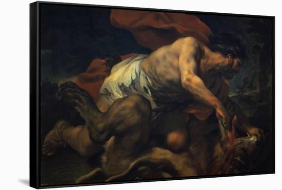 Samson and the Lion-Luca Giordano-Framed Stretched Canvas