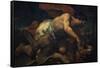 Samson and the Lion-Luca Giordano-Framed Stretched Canvas