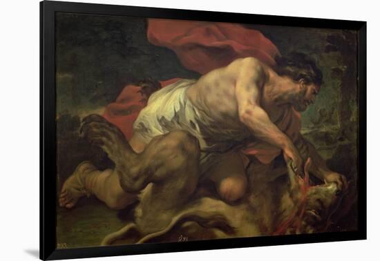 Samson and the Lion-Luca Giordano-Framed Giclee Print