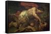 Samson and the Lion-Luca Giordano-Framed Stretched Canvas