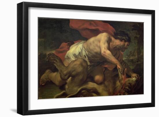 Samson and the Lion-Luca Giordano-Framed Giclee Print