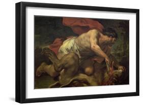 Samson and the Lion-Luca Giordano-Framed Giclee Print