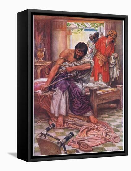 Samson Broke the Ropes That Bound Him-Arthur A. Dixon-Framed Stretched Canvas