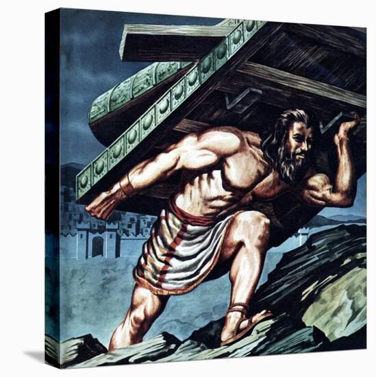 Samson Carrying the Gate of Gaza-null-Stretched Canvas