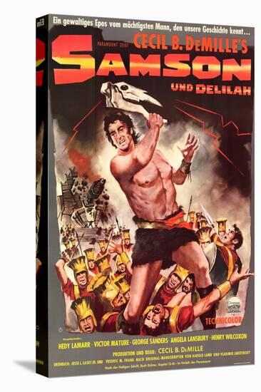 Samson & Delilah, German Movie Poster, 1949-null-Stretched Canvas