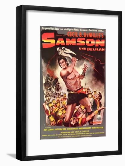 Samson & Delilah, German Movie Poster, 1949-null-Framed Art Print