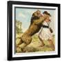 Samson Fighting a Lion-Clive Uptton-Framed Giclee Print