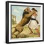 Samson Fighting a Lion-Clive Uptton-Framed Giclee Print