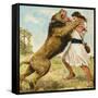 Samson Fighting a Lion-Clive Uptton-Framed Stretched Canvas