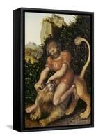 Samson Fighting a Lion-Lucas Cranach the Elder-Framed Stretched Canvas