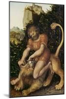 Samson Fighting a Lion-Lucas Cranach the Elder-Mounted Giclee Print