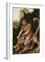 Samson Fighting a Lion-Lucas Cranach the Elder-Framed Giclee Print