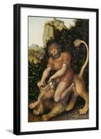 Samson Fighting a Lion-Lucas Cranach the Elder-Framed Giclee Print