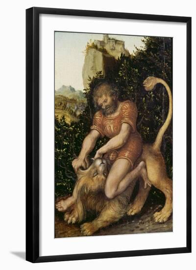 Samson Fighting a Lion-Lucas Cranach the Elder-Framed Giclee Print