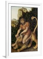 Samson Fighting a Lion-Lucas Cranach the Elder-Framed Giclee Print