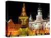Samson fountain and Town Hall, Ceske Budejovice, Czech Republic-Russell Young-Stretched Canvas