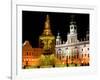 Samson fountain and Town Hall, Ceske Budejovice, Czech Republic-Russell Young-Framed Photographic Print