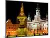 Samson fountain and Town Hall, Ceske Budejovice, Czech Republic-Russell Young-Mounted Photographic Print