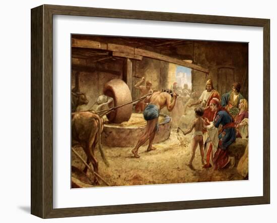 Samson Grinding in Prison at Gaza - Bible-William Brassey Hole-Framed Giclee Print