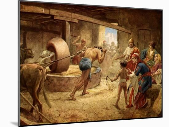 Samson Grinding in Prison at Gaza - Bible-William Brassey Hole-Mounted Giclee Print