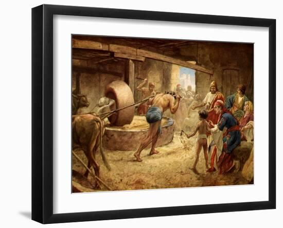 Samson Grinding in Prison at Gaza - Bible-William Brassey Hole-Framed Premium Giclee Print