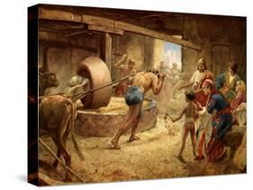 Samson Grinding in Prison at Gaza - Bible-William Brassey Hole-Stretched Canvas