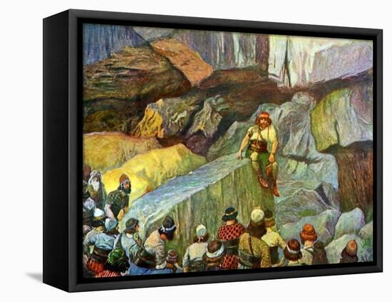Samson in the caves of Etam by Tissot - Bible-James Jacques Joseph Tissot-Framed Stretched Canvas