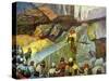 Samson in the caves of Etam by Tissot - Bible-James Jacques Joseph Tissot-Stretched Canvas