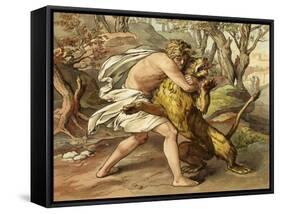 Samson Killing a Young Lion-null-Framed Stretched Canvas