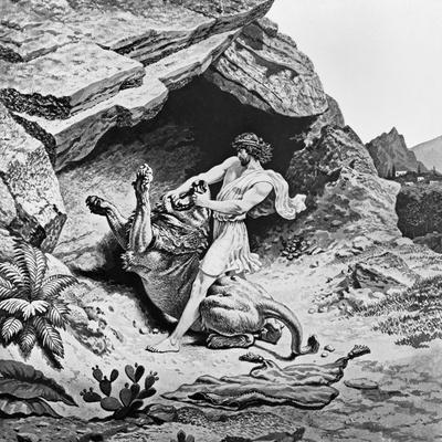 Samson Killing Lion Giclee Print | AllPosters.com