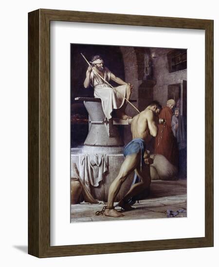 Samson on the Treadmill, c.1863-Carl Bloch-Framed Giclee Print