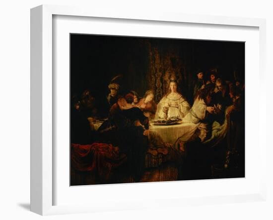 Samson Posing a Riddle at the Wedding Feast, 1638-Rembrandt van Rijn-Framed Giclee Print