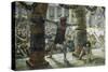 Samson Pulls Down the Pillars-James Tissot-Stretched Canvas