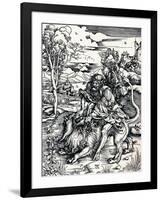 Samson Rending the Lion, 1497-Albrecht Dürer-Framed Giclee Print